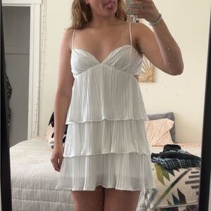 White Tiered Mini Dress